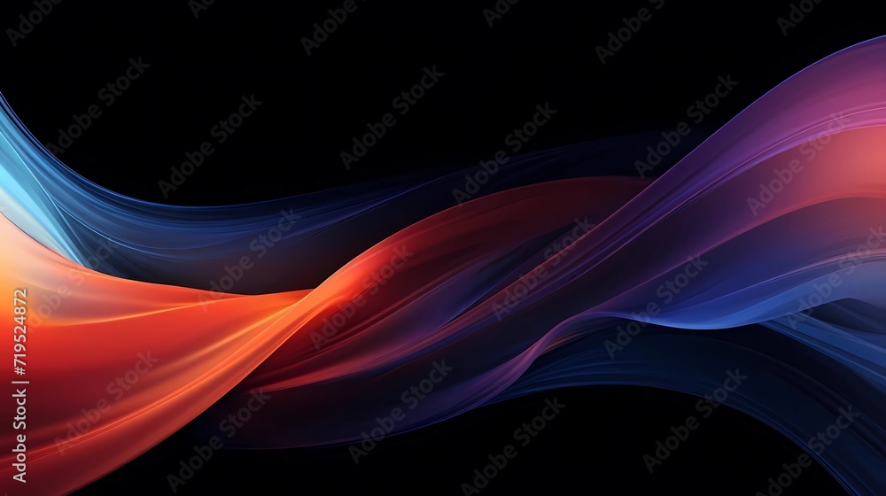 Obraz premium abstract dynamic neon multicolor energy flow wave curve lines against a sleek black background 