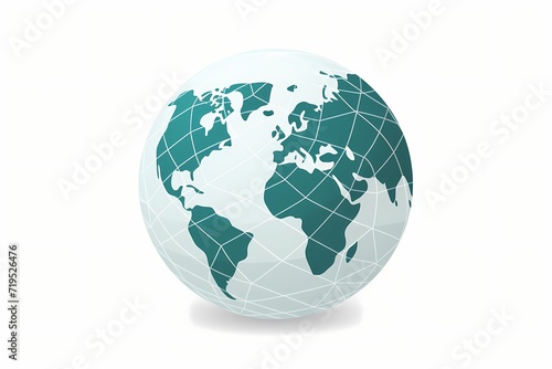 A sleek and modern flat icon of a globe  representing global connectivity and communication  isolated on a white background