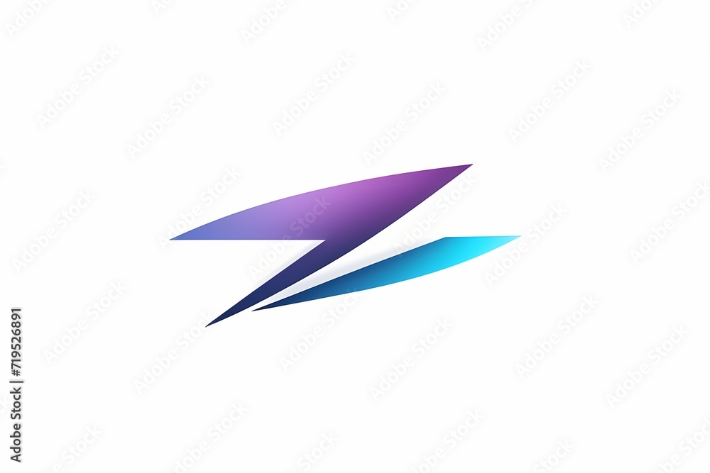 A sleek and modern logo of a minimalistic arrow pointing to the right in shades of blue and purple. Isolated on white solid background