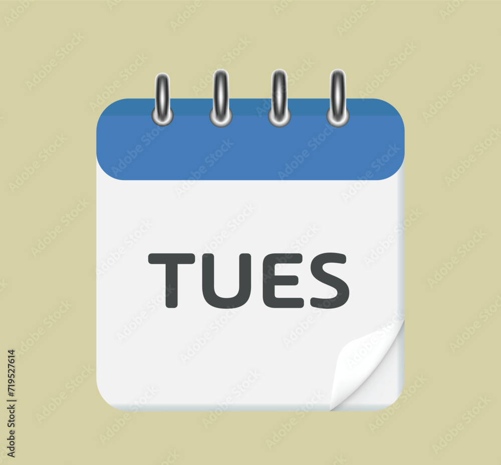 Tuesday calendar Leaf. Calendar with the date of Tuesday. Tuesday calendar Leaf. Calendar with the date of Tuesday.