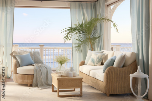 living room interior beach house beach view