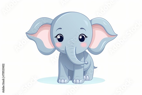A vector illustration of a cute and playful elephant with a simple graphic design  featuring versatile colors that are perfect for modern or minimalist . Isolated on a white solid background