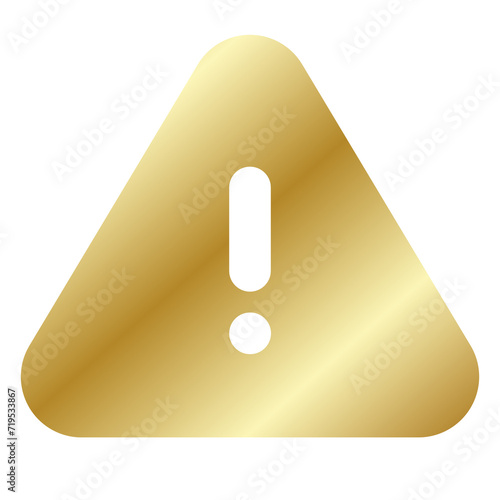 Gold Alert Triangle Icon photo