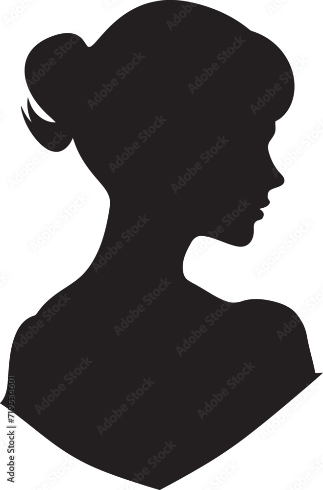 Radiant Feminine Allure Black Vector IllustrationEmpowered Womans Essence Vector Design
