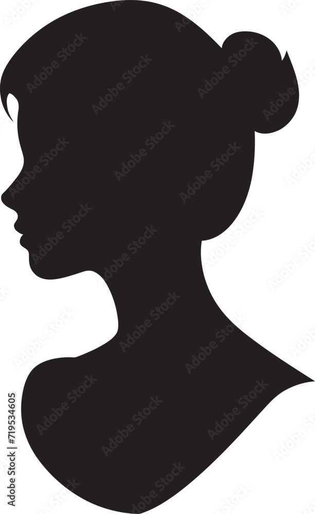 Intricate Feminine Grace Vector ArtRadiant Feminine Allure Black Vector Illustration