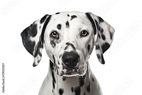 Handsome Dalmatian on white background