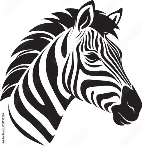 Vectorized Beauty Black and White ZebraExpressive Patterns Zebra Vector Style