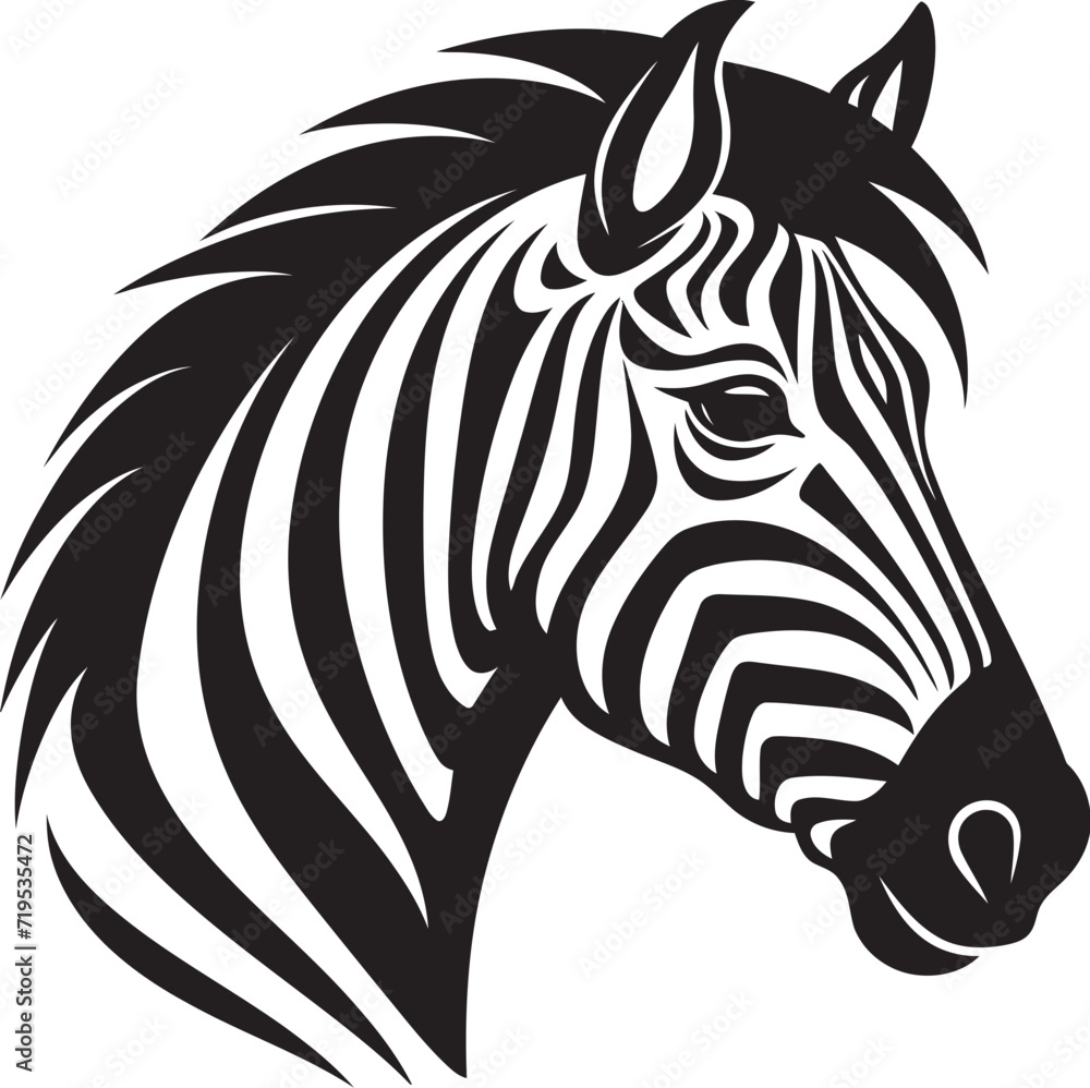 Black Ink Magic Zebra Vector SketchingContemporary Charm Zebra Vector Style