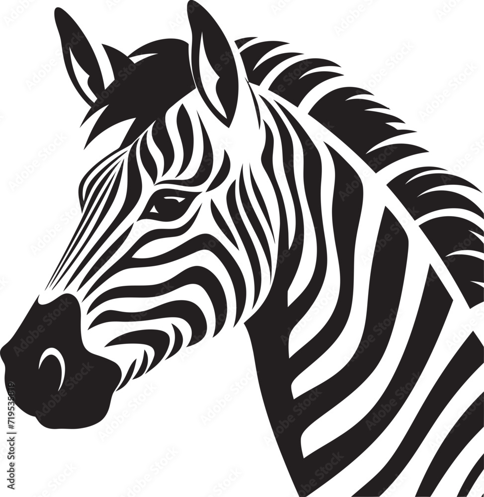 Linear Charm Zebra Illustration in VectorAbstract Splendor Zebra Vector Sketch