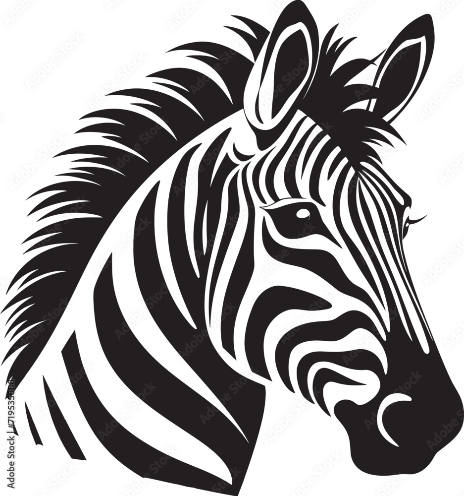 Expressive Zebra Illustration Black MagicSleek Zebra Design Vector Artistry