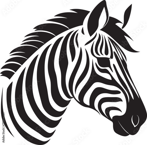 Zebra Vector Magic Monochrome StyleLinear Charm Zebra Illustration in Vector