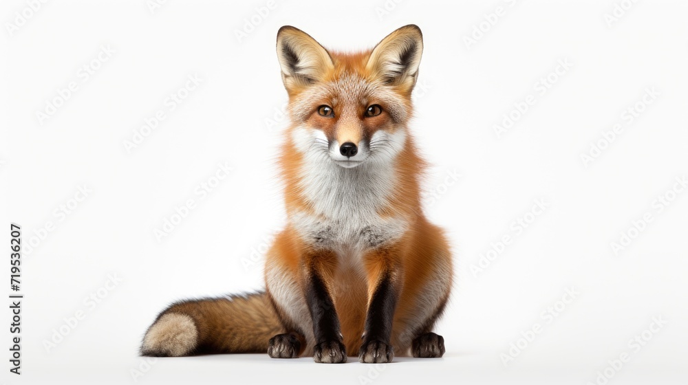 portrait of a red fox isolated on a white background, capturing the wild beauty and charm of this cunning forest creature portrait of a red fox isolated on a white background, capturing the wild beauty and charm of this cunning forest creature