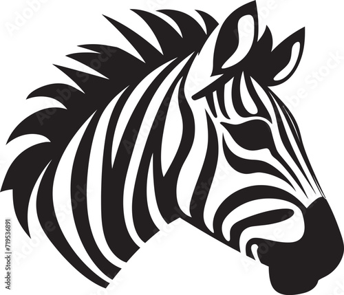 Zebra Elegance Vector Black IllustrationLinear Magic Zebra Vector Imagery