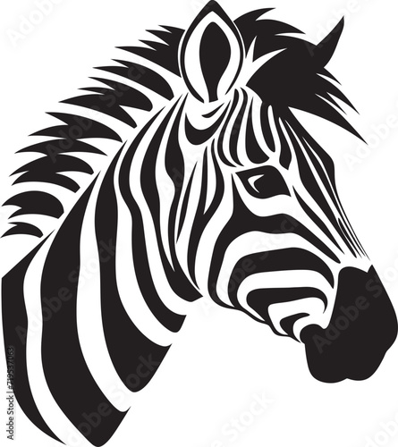 Safari Spirit Zebra Vector CreationElegant Monochrome Zebra Vector Portrait