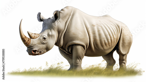 rhinoceros with a powerful horn