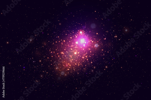 Space background with stardust and shining stars. Realistic space with glare of light. Vector illustration EPS10