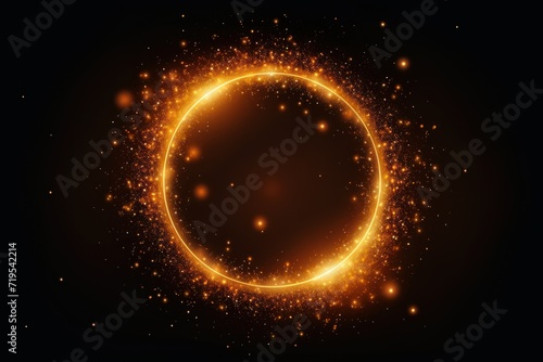 Amber glitter circle of light shine sparkles