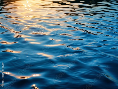 Glistening Water Surface with Sunlight Reflections, Perfect for Calm Backgrounds and Display