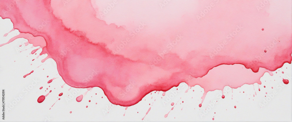 Soft pink watercolor splash on a white background with a gentle blend. Rectangular banner.