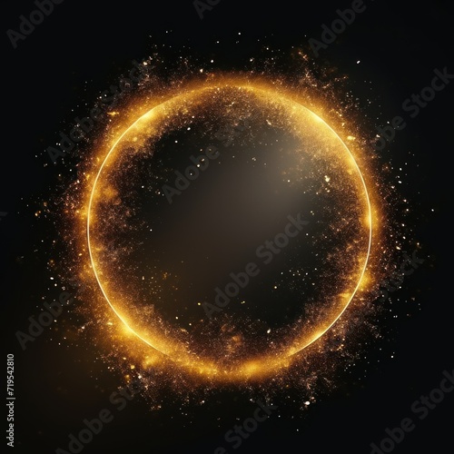 Amber glitter circle of light shine sparkles
