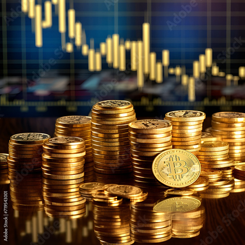 coins on the financial chart