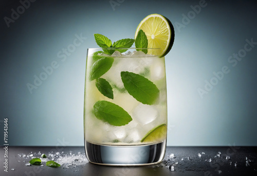 Refreshing minty lime soda cocktail