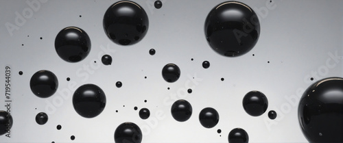 3D rendering of a collection of dark spheres