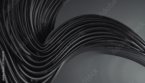 Curved Black Lines, 3D Graphics