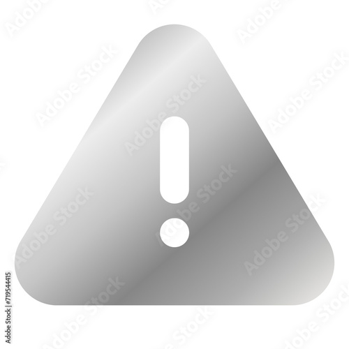 Silver Alert Triangle Icon photo