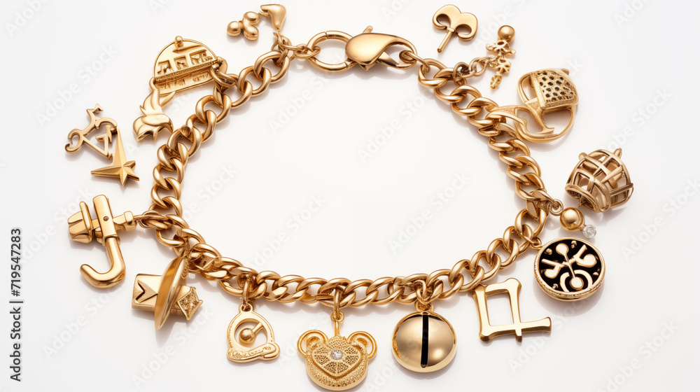 Playful charm bracelet with eclectic symbols Playful charm bracelet with eclectic symbols