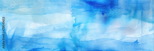 Blue watercolor abstract painted background on vintage paper background