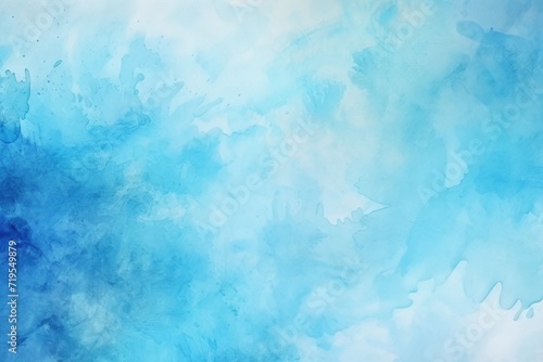 Blue watercolor abstract painted background on vintage paper background