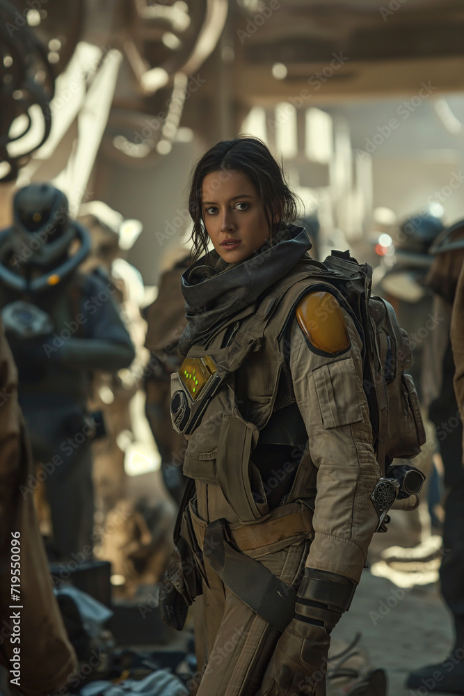 A Warrior's Odyssey: Future Woman Amidst Alien Warzone A Warrior's Odyssey: Future Woman Amidst Alien Warzone