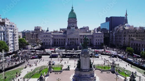 Congress building and square, on the day of a national protest and strike against the government for law reform