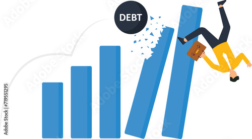 Financial Crisis and business loss for market crisis and crash concept,
