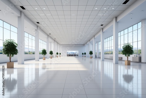 single, Isolated in white background, center aligned, Hospital walkway room
