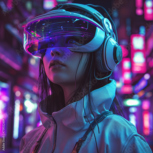 Cyber Chic: Futuristic Women in Virtual Reality photo