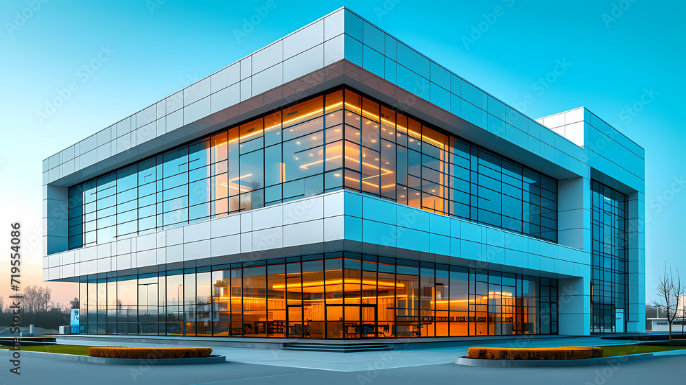 Fototapeta premium Business Office Elegance. Impressive Modern Corporate Headquarters