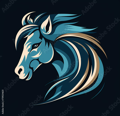 Vektor logo eines Pferdes  7