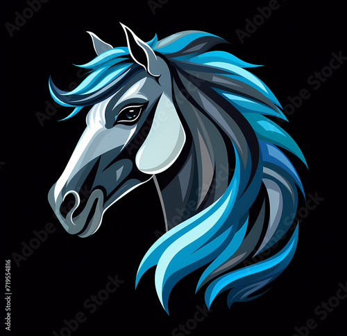 Vektor logo eines Pferdes, 5