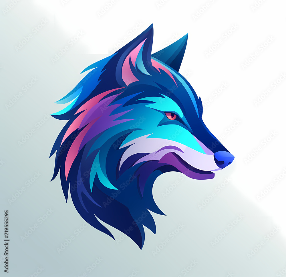 Obraz premium Vektor logo eines Wolfes, 1