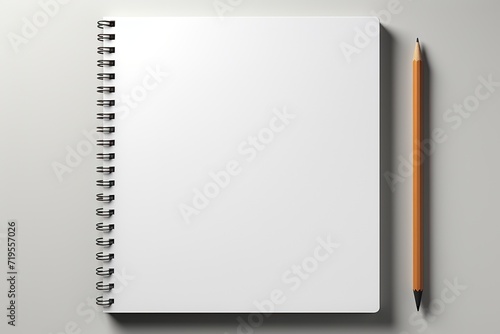 one Pen and paper sheet. Blank white paper sheet and ballpoint pen top view mockup. Write message, letter or note realistic vector template