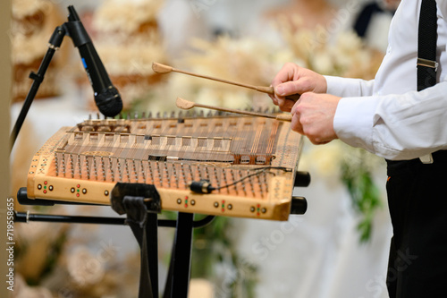 Cymbals at a wedding, Ukrainian national musical instrument photo