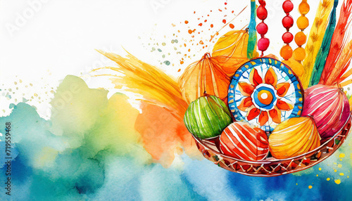 Vaisakhi celebration, watercolor art style photo