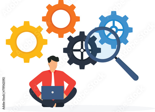 Business technical solve issues and search mechanisms and invention ideas for better career success concept,
