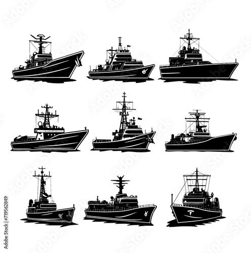 9 Modern Ship Silhouettes
