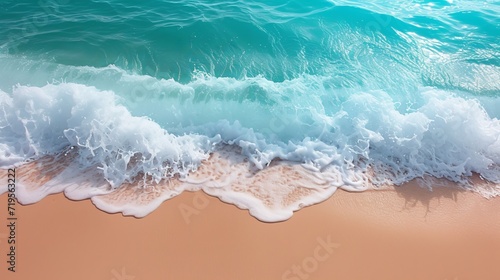 Soft wave of blue ocean on sandy beach