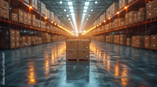 Blurred business background, blurred warehouse on light bokeh background,