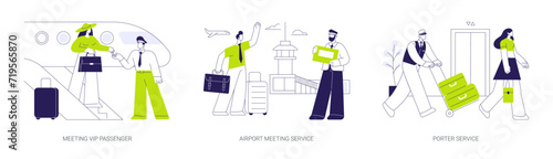 First class travel abstract concept vector illustrations.