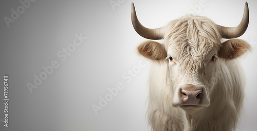 white bull albino cow on white background